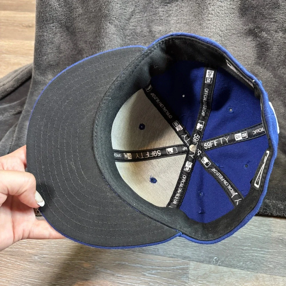 New Era Mens Polyester LA Dodgers 59FIFTY Fitted Hat 6 7/8 Blue